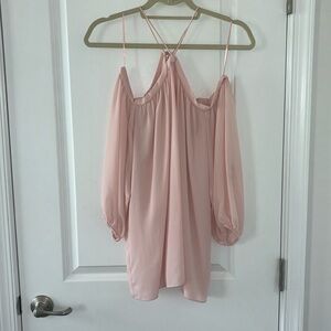 Pink Blouse with Cold Shoulder Detail